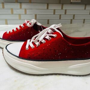 Wild Pair Red Sequin Sneakers